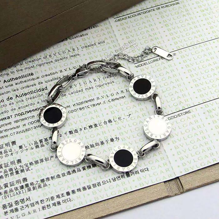 Bvlgari飾品 寶格麗手鏈黑白貝殼手鏈 玫瑰金 金色 銀色  zgbq3069